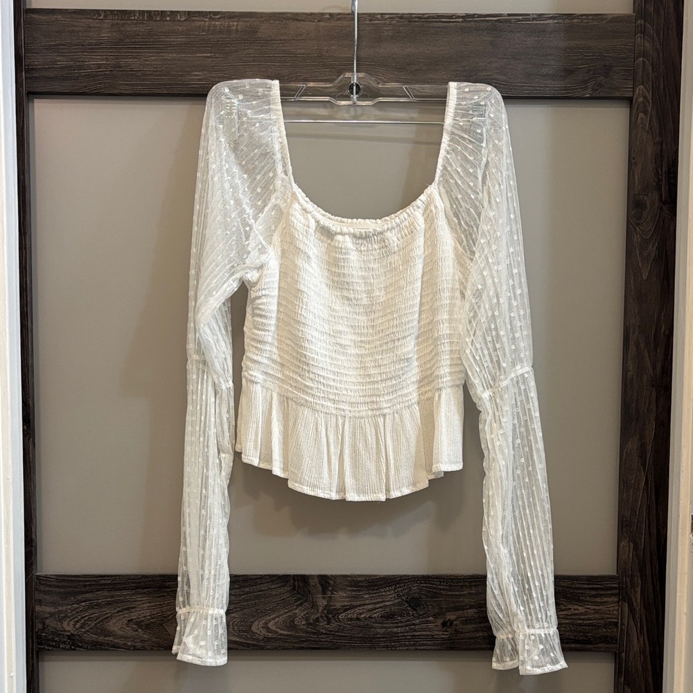 White Long Sleeve Women's Top
